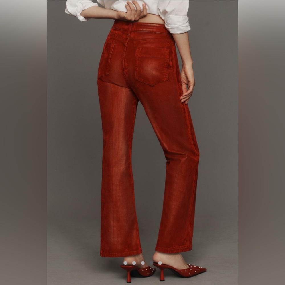 Anthropologie Pilcro The Annie Flocked High-Rise Straight-Leg Jeans - Picture 4 of 16
